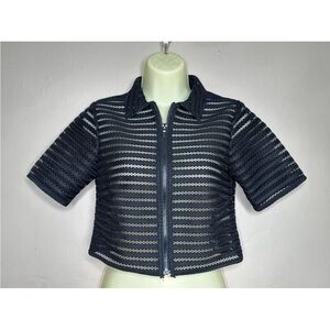 Navy Blue Cropped Jacket